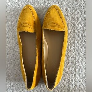 Talbots Suede Penny Loafers in Mustard